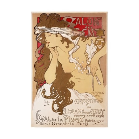 Alphonse Mucha 'Salon Des Cent 20th Exhibition' Canvas Art,30x47